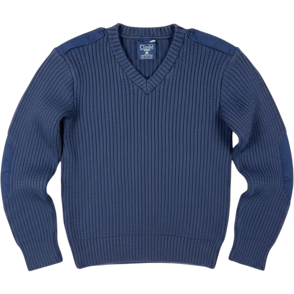 Citadel British Commando Sweater Men S Blue Military V-Neck Virgin Wool England
